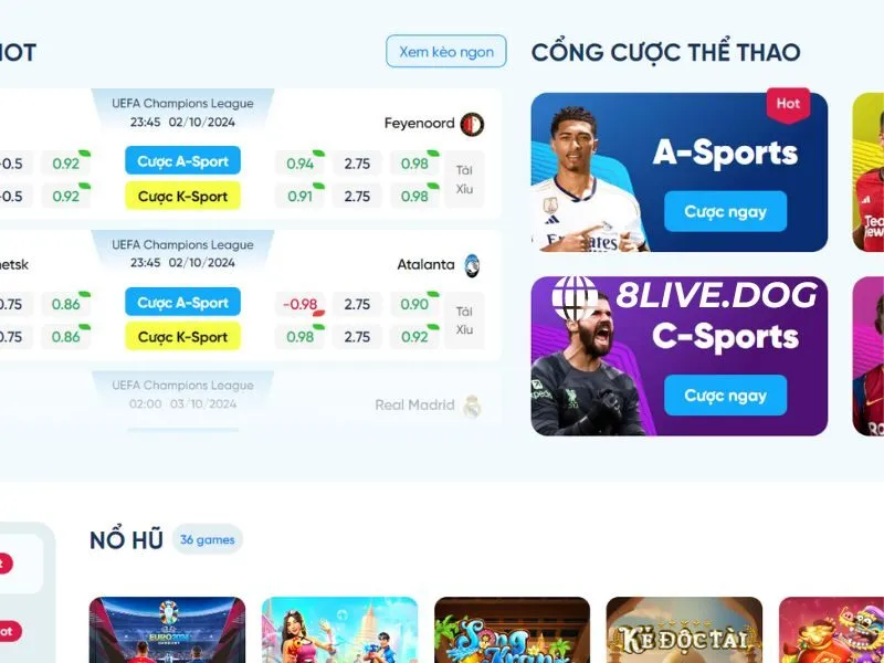 8live là nhà cái cá cược an toàn, uy tín hàng đầu thị trường