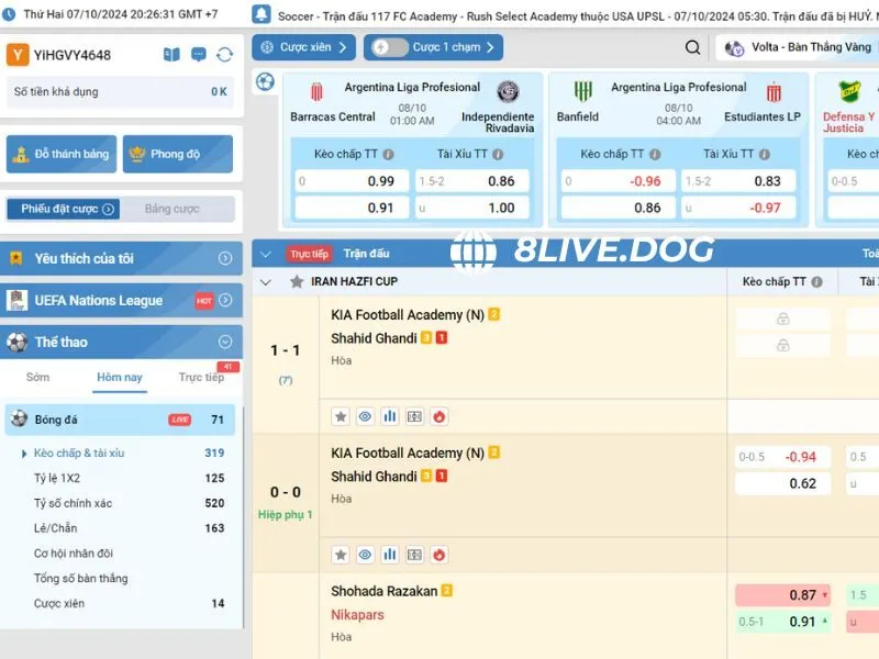 Cá cược thể thao với tỷ lệ thưởng cao