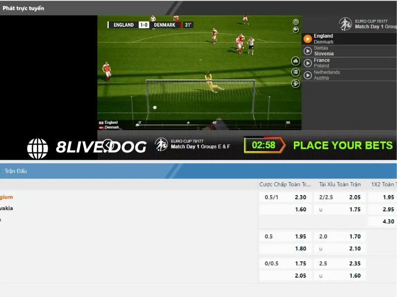 Người chơi có thể tự do lựa chọn kèo cược để đặt tiền